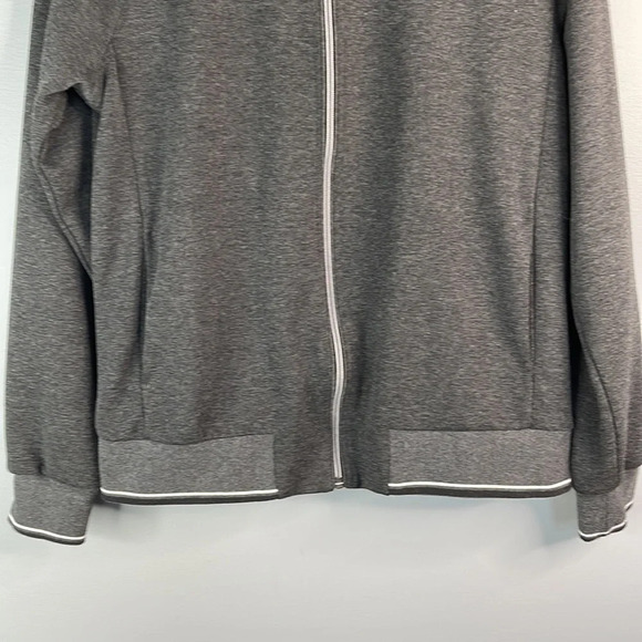 ROBERT GRAHAM Zip Sweater Jacket Grey Long Sleeve Pockets Logo Preppy Neutral S - Picture 4 of 10